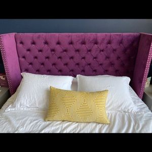 Yellow geometric print lumbar pillow